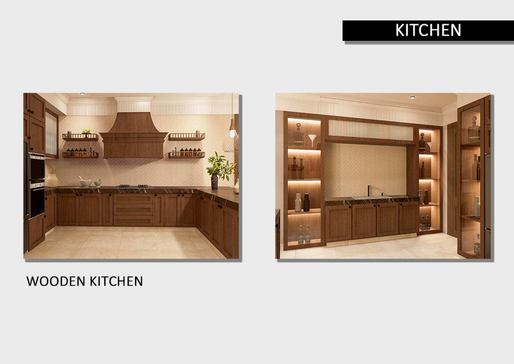 Wooden kitchen and display cabinetry by JNM