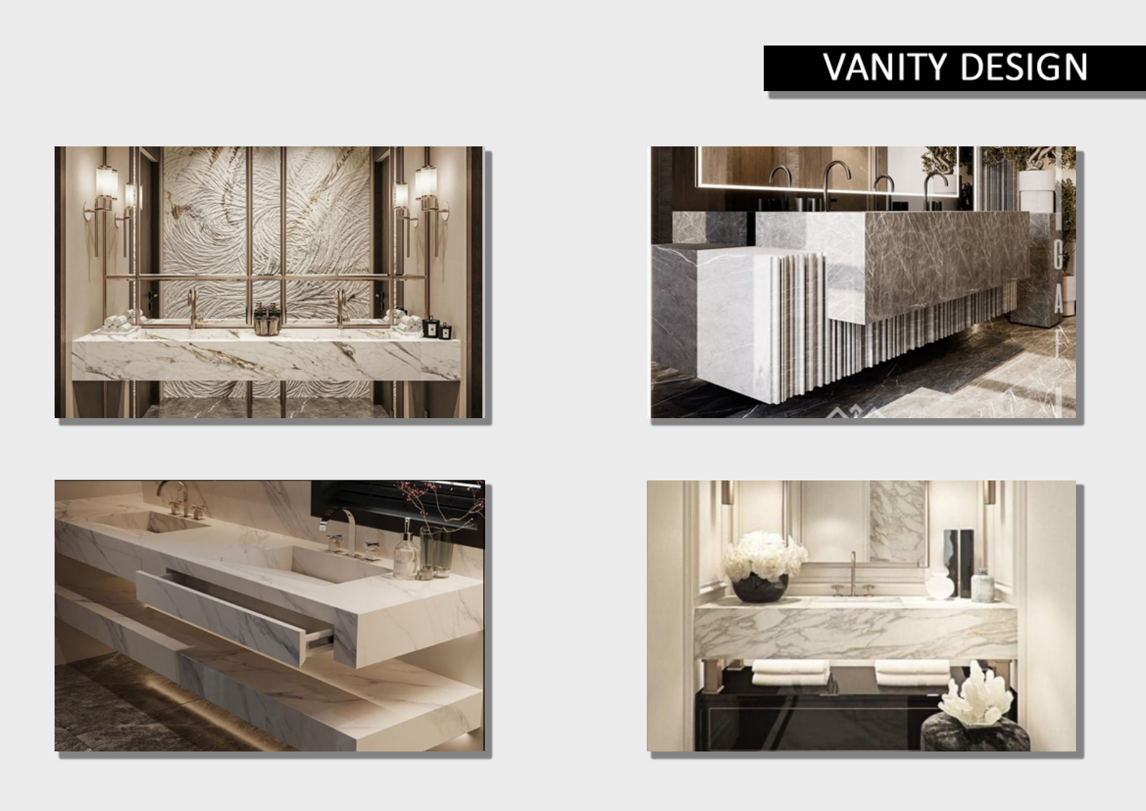 Marble vanity designs for premium bathrooms